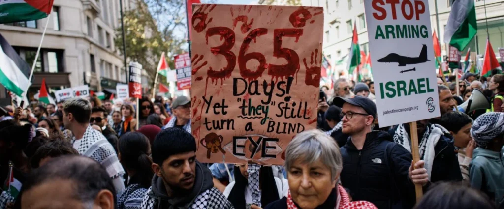 Manifestação em apoio à Palestina. Fim ao envio de armas a Israel