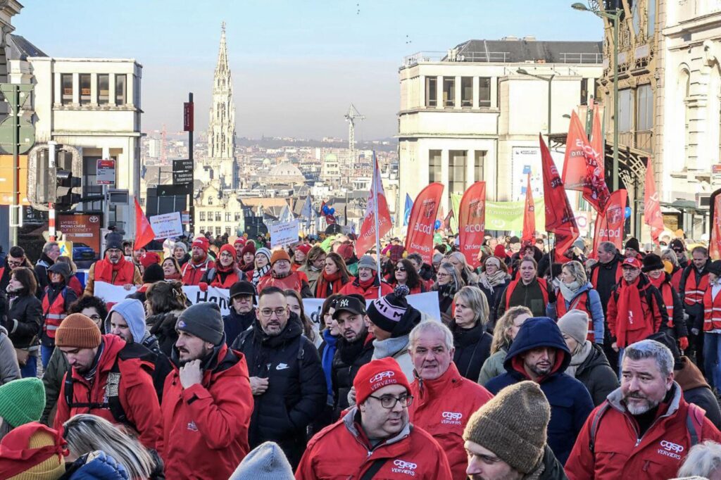 Trabalhadores da Bélgica em Greve Geral